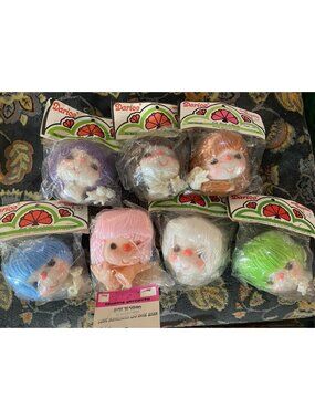 Lot Of 7 Darice Crafts 3” Doll Heads Hands Yarn Hair Ice Cream Dolls DIY Maker